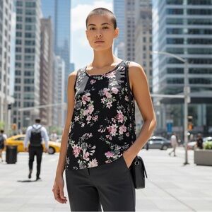 Express Black and Pink Sleeveless Tank Top